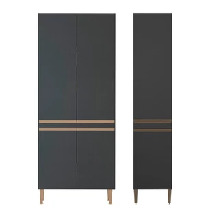Kit 2 Armário Paneleiro Multiuso para Cozinha Preto