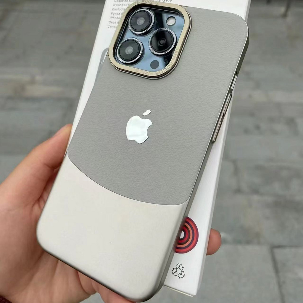 Luxo Dupla Cor Capa Texturizada De Couro Para iPhone 15 14 Pro MAX 13 12 11 14Plus 15Plus Estrutura Metálica Da Câmera Protege A Tampa Lente