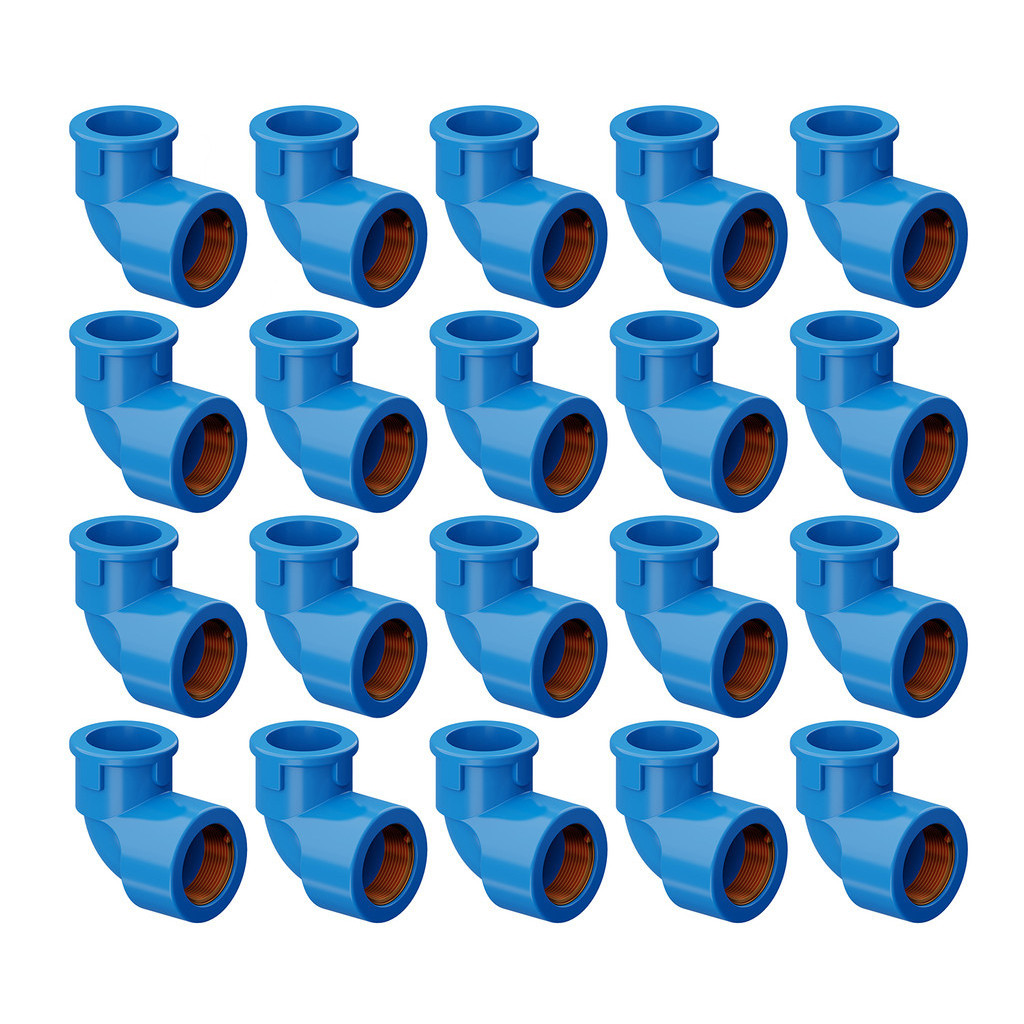 KIT 20 Cotovelo Joelho Azul 3/4 - 1/2 Rosca Cola Soldavel