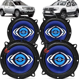 Kit Alto Falantes Dianteiros + Traseiros Renault Duster 2011 até 2015 - Hurricane Class 520w em Oferta na Shopee