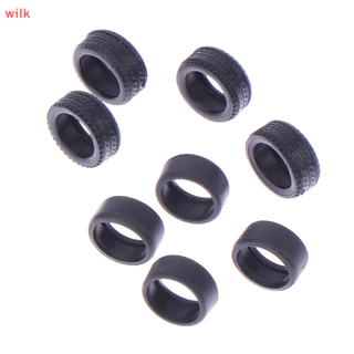 wilk 1Set DIY Brinquedos Para Veículos De Corrida 1 : 64 Rodas De Carro Pneus De Borracha Com Eixo De Roda Modelo Modificado De Peça co