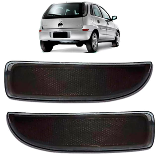 PAR Refletor Para-choque Traseiro Corsa Hatch 2003 à 2014 Lente Fumê