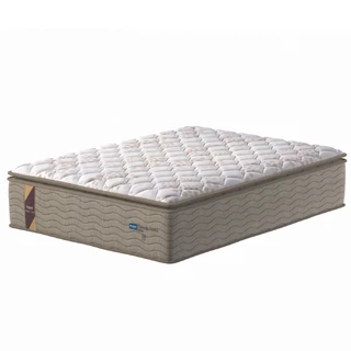Colchão Casal Molas Guarda Costas Max Pillow Top 138x188x40cm Bege / Branco Probel - Suporta até 180kg por Pessoa