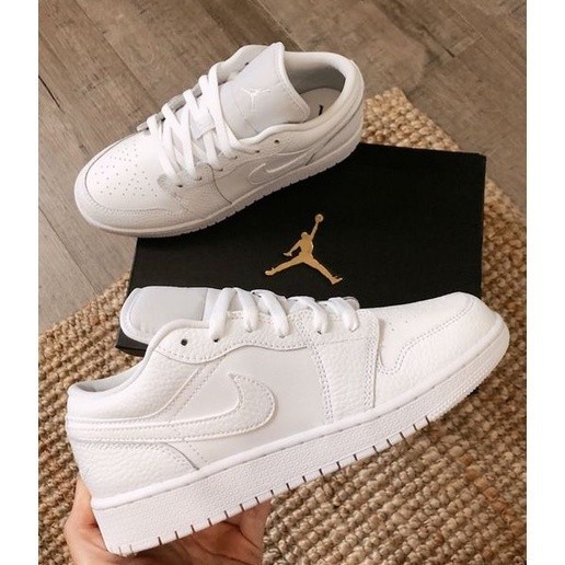 TÊNIS NIKE AIR JORDAN 1 DUNK LOW CANO BAIXO TODO BRANCO FEMININO E MASCULINO CONFIRA !