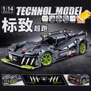 Peugeot 9X8 Roadster Le Mans Racing adulto High Dificuldade Mecânico Grupo de meninos Blocos de construção compatível com Lego