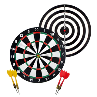 Jogo Dardos Dupla Face Tabuleiro Tiro Ao Alvo 29cm 4 Dardos