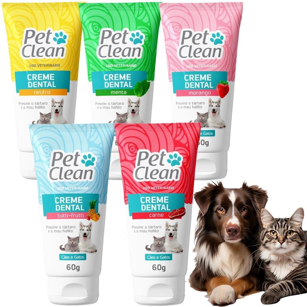 Creme Dental Pasta De Dente para Cachorro e Gato Pet Clean | Shopee Brasil