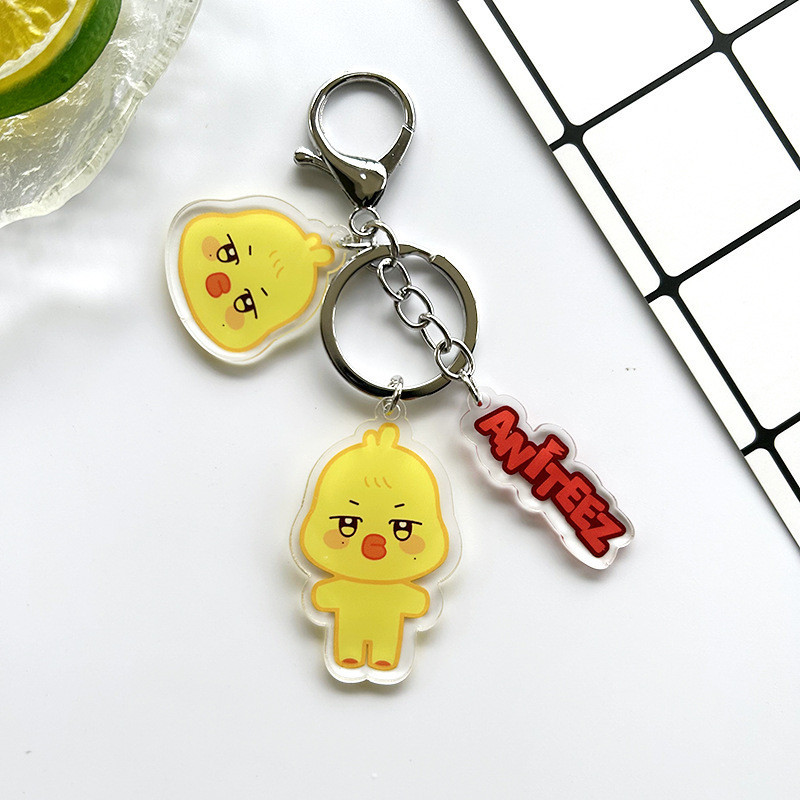 Kpop ATEEZ ANITEEZ Acrílico Chaveiro De Dupla Face Saco De Cartoon