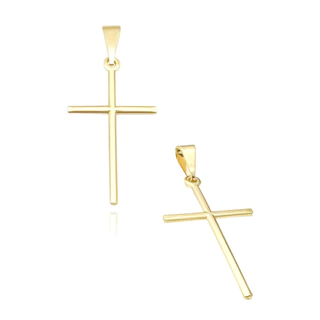 Pingente de Cruz Crucifixo de Ouro 18k Banho Ouro 750 em Oferta na Shopee