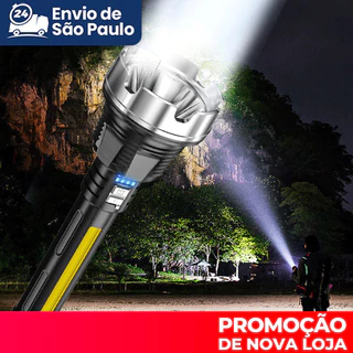 Lanterna Super Poderosa De Longo Alcance-Transparente , Forte , Resistente À Água , Carregamento USB-3 Tamanhos