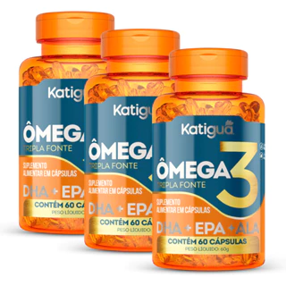 Kit 1, 2 ou 3 Potes Omega 3 Original  Tripla Fonte 1000MG 60CAPS em Oferta na Shopee