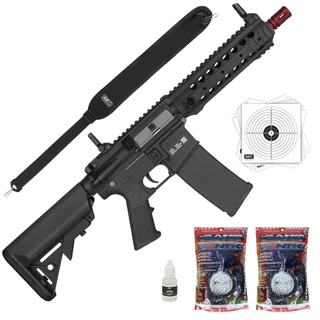 Metralhadora Airsoft Elétrico 6mm + 10000un BBs Bandoleira
