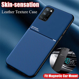 Para Realme 7 5G RMX2111 Luxury Skin-sensation Texture Case De Couro De Luxo Capa Magnética Montagem Em Carro