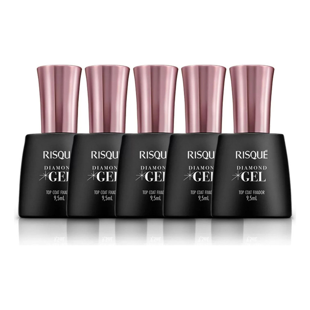 Kit 5 Risque Diamond Gel Top Coat Fixador 9,5ml Extra Brilho | Shopee ...