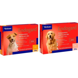 Endogard Virbac Cães 1cx 10kg 6 Compri. + 1cx 30kg 6 Compri.