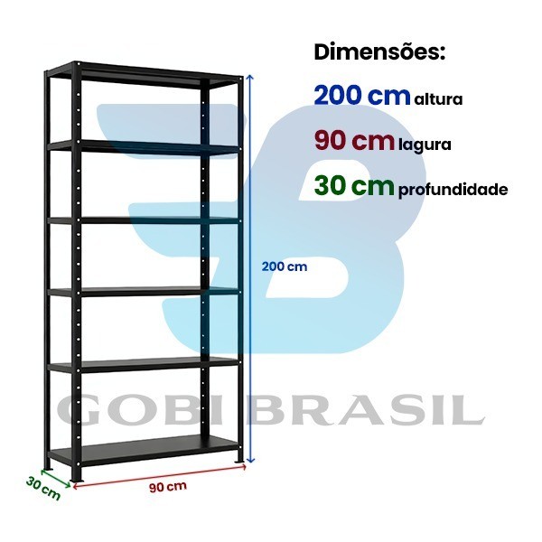 Estante 6 Prateleiras Multiuso De Aço Livros Ferram Quarto Cozinha