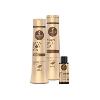 Kit Haskell Mandioca Shampoo 500ml, Cond 500ml, Nectavita 35ml (3 produtos)