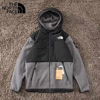 The North Face Logotipo Bordado A Norte Casaco De Algodão Com Capuz Original De Inverno Roupas Casal Cordeiro Lã De