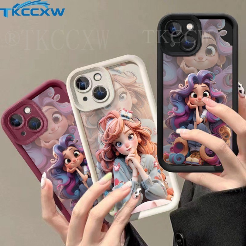 Cute The Runaway Princess Girl Barbie Capa Para Telefone Compatível Com A Motorola Moto G53 G34 G24 Power G04 G04S E13 Cartoon Angel Eyes Shockproof Traseira Macia