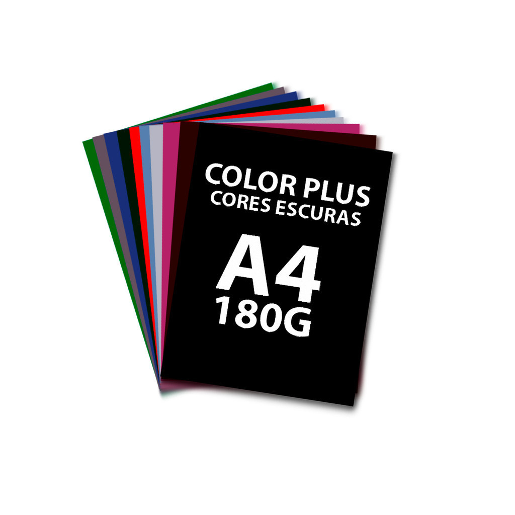 Papel Color Plus Original 180g A4 (CORES ESCURAS) | Shopee Brasil