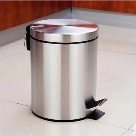 Lixeira inox 5 litros cesto com pedal e balde removivél