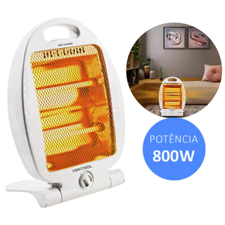 Aquecedor Elétrico de Ambiente Portátil 2 Niveis De Potencia Residencial Quartzo Branco