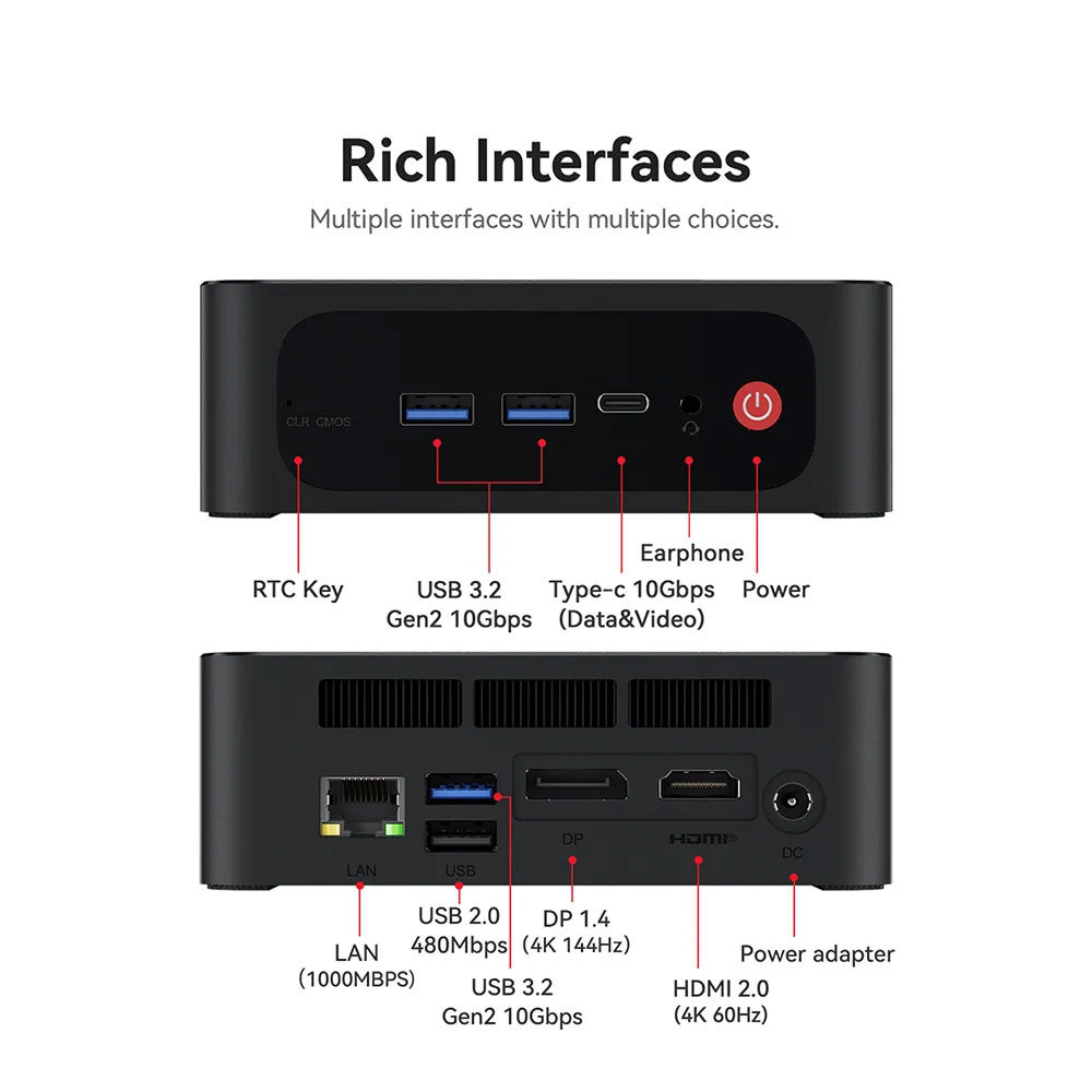 Mini PC Beelink Ser5 Max 1TB SSD 16GB RAM Processador AMD Ryzen 7