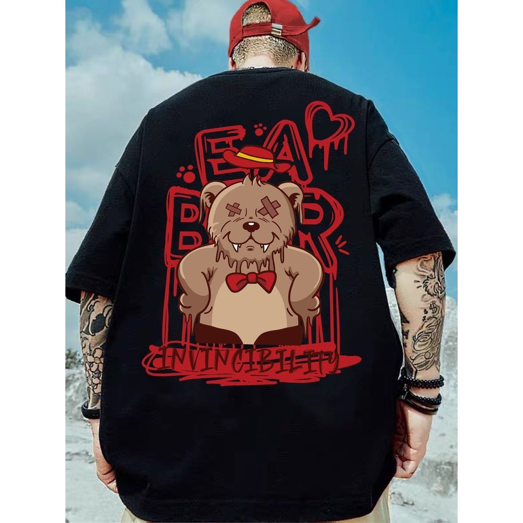 Camiseta Plue Size Tamanho Grande Desenho Nas Costas | Shopee Brasil