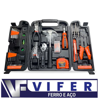 Jogo Kit de Ferramentas Maleta 129 Peças Sparta Matelo Alicate Parafuso Bucha Maleta Estojo Conjunto