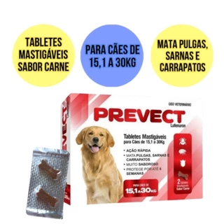 Comprimido Pulga Carrapato Para Cachorro Pet Anti Pulgas Carrapatos e Sarnas Prevect Todos Os Pesos