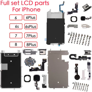 Para iPhone 6 6P 6S 6SP 7 7P 8 8 Plu. Tela cheia LCD Metal Bracket Front Camera Flex Cable Peças pequenas com parafusos de conjunto completo