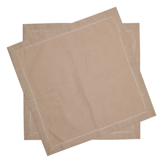 CJ 2 GUARDANAPOS PONTO AJOUR ALGODAO LUXO TAUPE 40cm- WOLFF