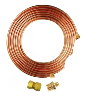 Kit tubo de cobre 10m instalação de gás + conexões