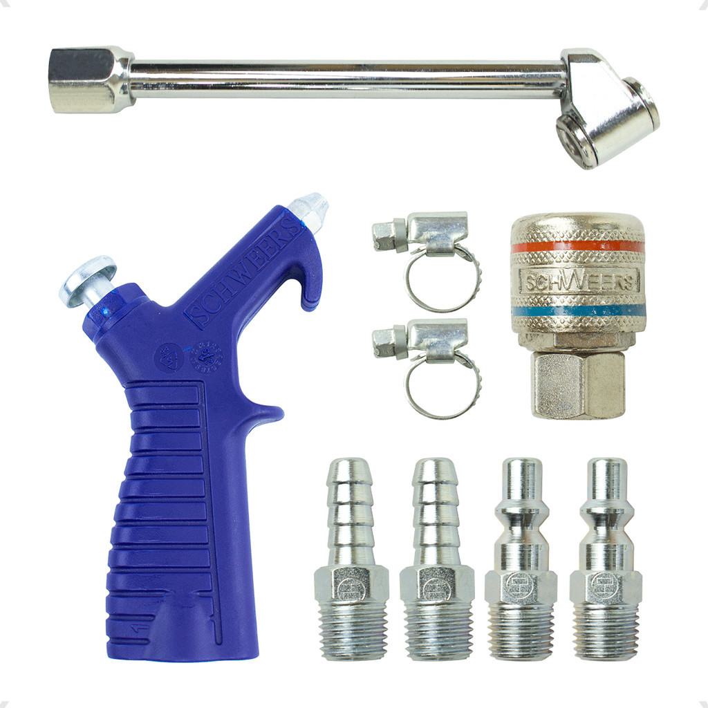 Kit Bico Passar Ar e Encher Pneu Com Acessórios Para Compressor