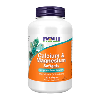 Cálcio e Magnésio Now Foods com Vitamina D3 e Zinco 120 Softgels