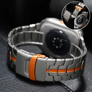 Pulseira De Aço Inoxidável Para IWatch Ultra 2 49mm Metal De Luxo Série 9 8 7 6 SE 5 45mm 44mm 42mm