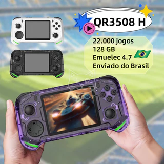 Novo Console De Jogos Portátil Com Tela Horizontal QR3508 H 20.000 , 128 Gb , ​ Emuelec 4.7 (Enviado Do Brasil)