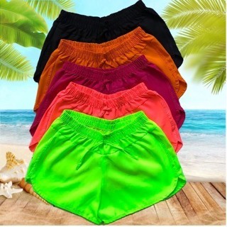 Short Feminino Tactel Para Caminhada, Saída De Praia, Academia