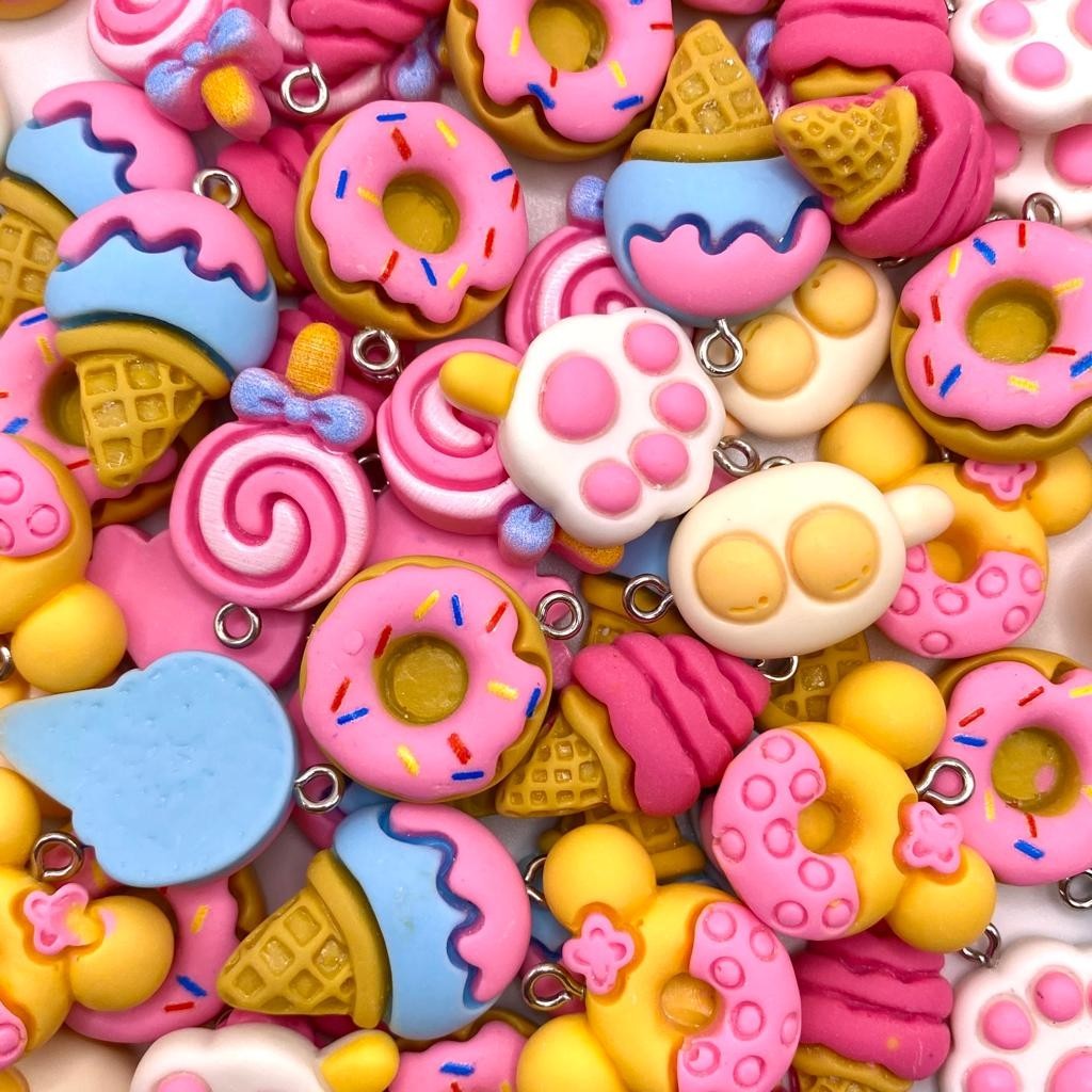 Pingente infantil Docinhos Para Brinco Colar 10 Peças