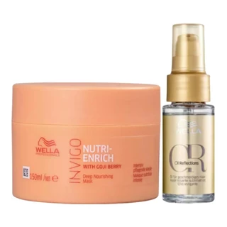 Kit Wella Mascára de Nutrição Nuti-Enrich 150g + Oil Reflection 30ml