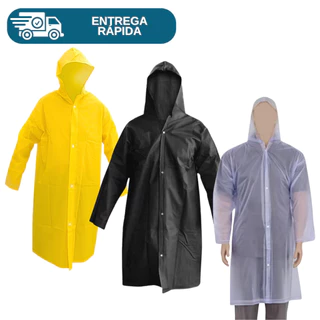 Capa De Chuva Impermeável Pvc Forrado Com Capuz Resistente Segurança Proteção Epi
