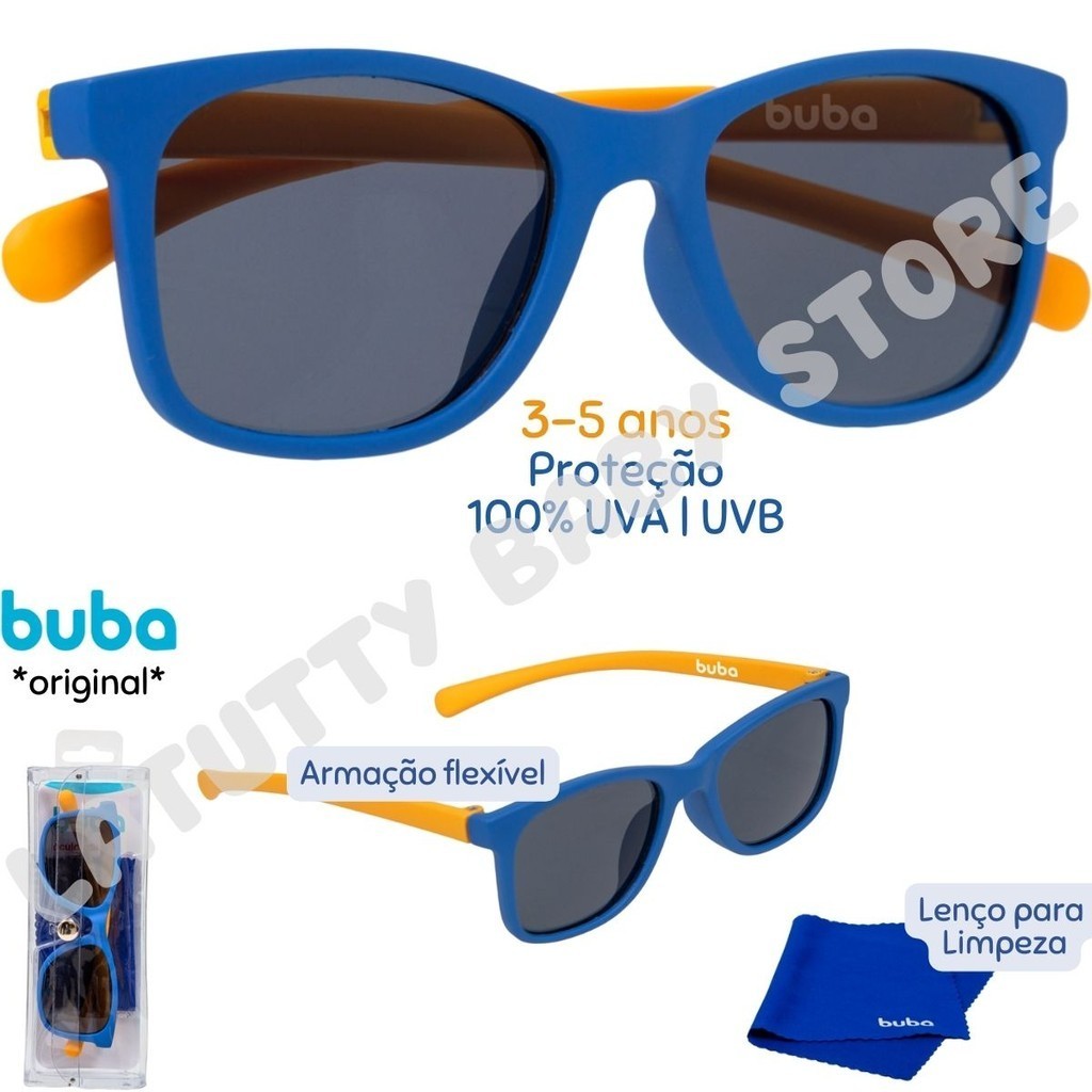 Óculos de Sol Infantil Bebê Menino Buba Original Armação Flexível ...