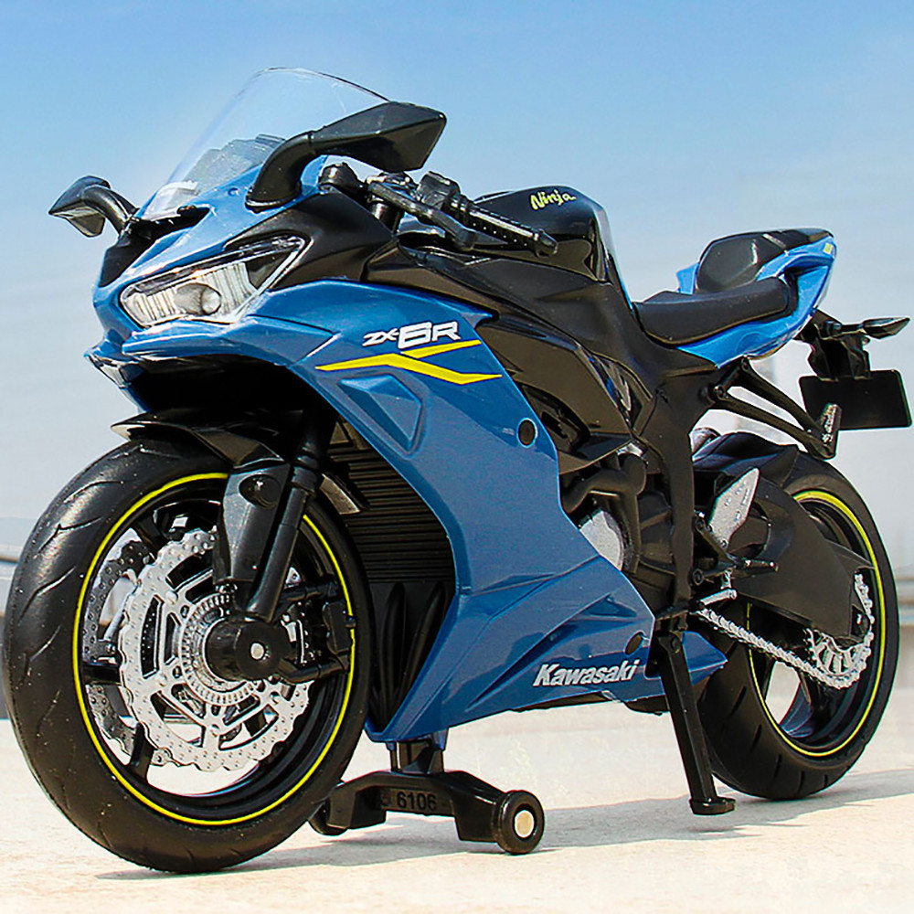 KLT 1 : 12 Kawasaki Ninja ZX-6R Metal Alloy Toys Car Modelo De