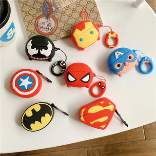 Desenho Animado Marvel Heroes AirPods 1/2/3/Pro 2 inPods 12 Estojo 3 Macio De Silicone Anti-Queda