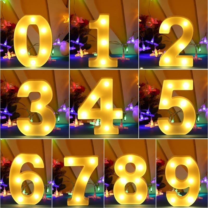 KIT 3 Numeros Led Luminária 3D Decorativa Branco 16CM/21CM Formado Seu ...