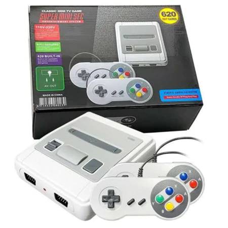 Video Game Classic Super Nintendo Mini SNES Com 2 Controles 8 Bits 620 Jogos Original Envio Imediato