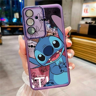 Samsung Galaxy A55 A35 A25 A15 5G M35 A05 A05s Capa Joyful Cute Stitch Caixa De Borracha Flexível Para Telefone Com Estrutura Fosca Transparente De Silicone