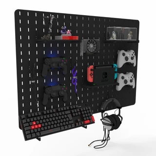 Pegboard MDF Organizador Setup Gamer Home Office Preto 89x59