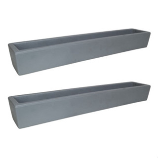 Kit 2 Jardineiras de Planta Cinza 80x15 Floreira Polietileno