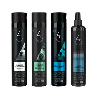 Shampoo Branqueador + Neutro + Condicionador + Fluido Desembaraçador 270ml - Ibasa